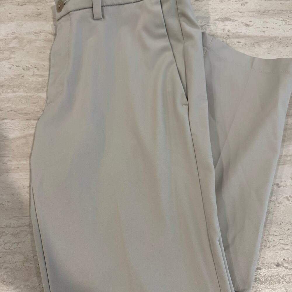 Haggar Cool 18 Pro Slim Fit Dress Pants Men’s 32x30 Tan Flat Front